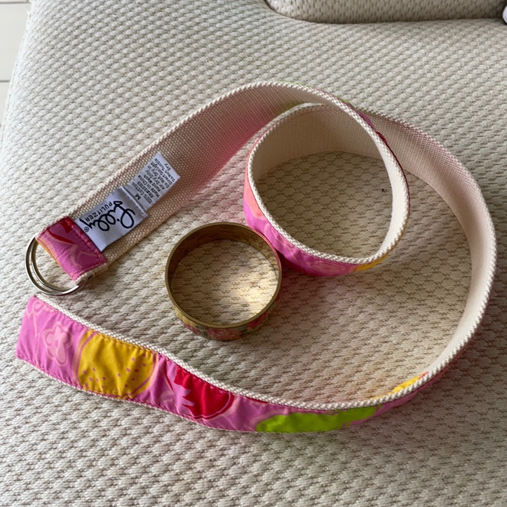 Lilly Pulitzer ladies belt and wrist band